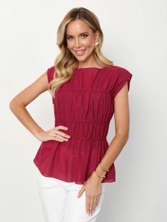 Блузка тёмно-красная из хлопка Jetty(фото6)