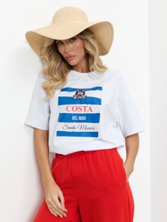 Футболка трикотажная белая с печатным принтом Jetty(фото5)