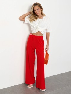 Брюки прямые красного цвета с карманами Jetty(фото5)