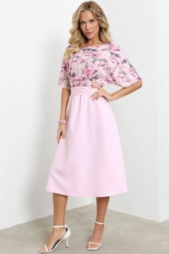 Платье комбинированное с поясом Jetty