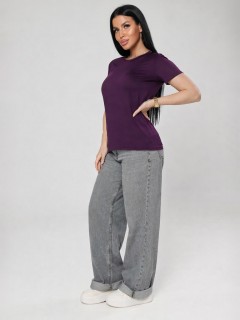 Футболка трикотажная цвета баклажан Iv-capriz(фото7)