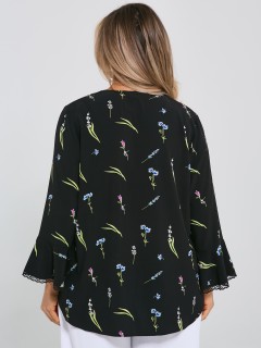 Блузка чёрная свободная с кружевом Dora(фото8)