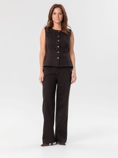 Жилет из хлопка в цвете чёрный кофе Priz(фото2)