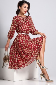 Платье воздушное шифоновое красное Девушка мечты, акцент SelenaSonata