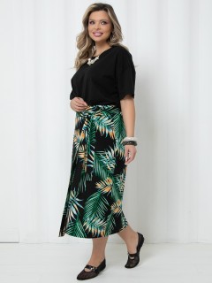 Юбка макси чёрная с тропическим принтом Agata(фото5)