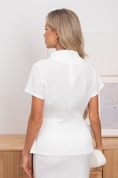 Блузка белая с поясом Фиалка №1 Valentina(фото7)