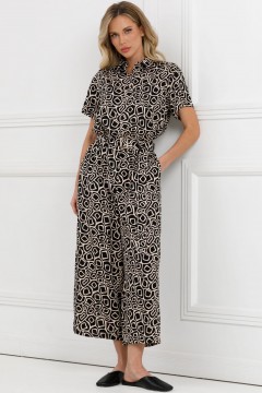 Комбинезон чёрный из вискозы с карманами Priz