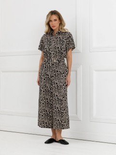 Комбинезон чёрный из вискозы с карманами Priz(фото5)