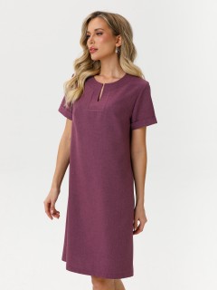 Платье короткое с разрезом в бордовом цвете Diolche(фото3)