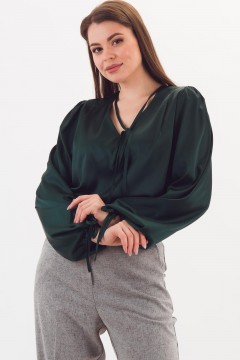 Блузка зелёная с длинными рукавами Braslava