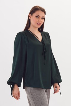 Блузка зелёная с длинными рукавами Braslava(фото5)