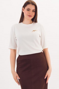 Футболка трикотажная молочного цвета Braslava