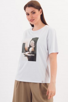 Футболка трикотажная белого цвета Braslava