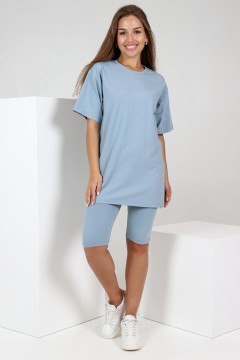 Велосипедки трикотажные в серо-голубом цвете Iv-capriz