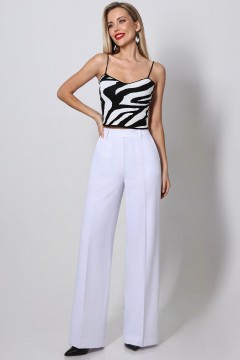 Брюки-палаццо чёрные с карманами Широкие возможности, вайт SelenaSonata