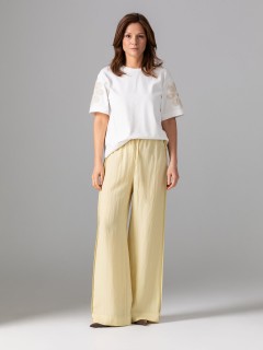 Футболка молочного цвета с кружевными элементами Priz(фото2)