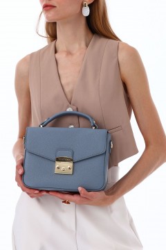 Сумка женская-мессенджер голубого цвета Textura