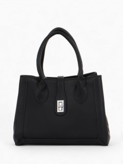 Сумка женская тоут чёрная на молнии Textura(фото3)