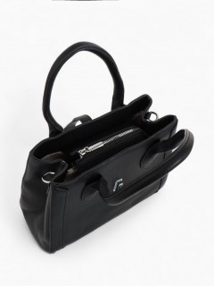 Сумка женская тоут чёрная на молнии Textura(фото4)