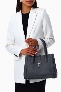 Сумка женская тоут тёмно-серая на молнии Textura