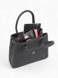 Сумка женская тоут тёмно-серая на молнии Textura(фото6)