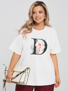 Футболка трикотажная белого цвета с принтом Dora(фото3)