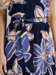 Платье длинное тёмно-синее с поясом Jetty(фото8)