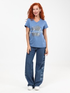 Футболка трикотажная цвета индиго Iv-capriz(фото6)