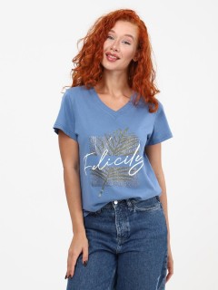 Футболка трикотажная цвета индиго Iv-capriz(фото3)