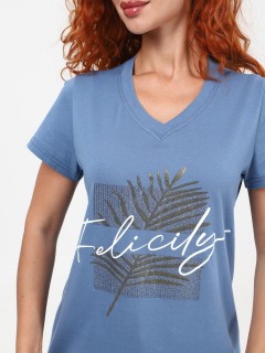 Футболка трикотажная цвета индиго Iv-capriz(фото4)