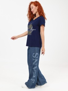 Футболка трикотажная чернильного цвета Iv-capriz(фото4)