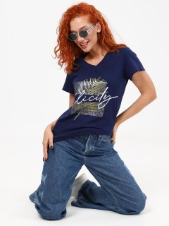 Футболка трикотажная чернильного цвета Iv-capriz(фото6)