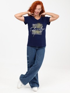 Футболка трикотажная чернильного цвета Iv-capriz(фото7)