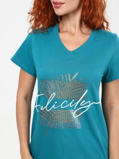 Футболка трикотажная цвета петроль Iv-capriz(фото4)