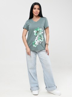 Футболка трикотажная хаки с принтом Iv-capriz(фото4)