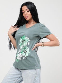 Футболка трикотажная хаки с принтом Iv-capriz(фото5)