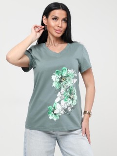 Футболка трикотажная хаки с принтом Iv-capriz(фото3)