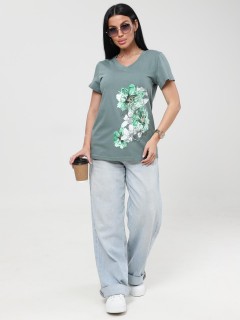 Футболка трикотажная хаки с принтом Iv-capriz(фото2)