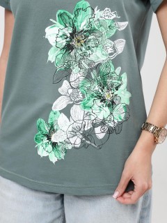 Футболка трикотажная хаки с принтом Iv-capriz(фото7)