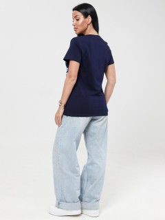 Футболка трикотажная чернильного цвета с принтом Iv-capriz(фото8)