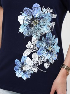 Футболка трикотажная чернильного цвета с принтом Iv-capriz(фото4)