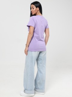 Футболка трикотажная сиреневого цвета с принтом Iv-capriz(фото7)