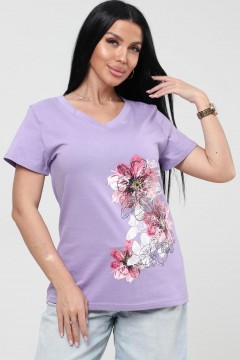 Футболка трикотажная сиреневого цвета с принтом Iv-capriz(фото2)