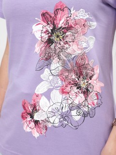 Футболка трикотажная сиреневого цвета с принтом Iv-capriz(фото4)