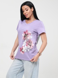 Футболка трикотажная сиреневого цвета с принтом Iv-capriz(фото6)