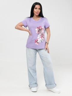 Футболка трикотажная сиреневого цвета с принтом Iv-capriz(фото3)