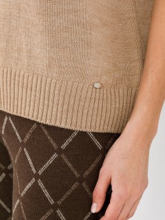 Джемпер вязаный бежевого цвета Priz(фото5)