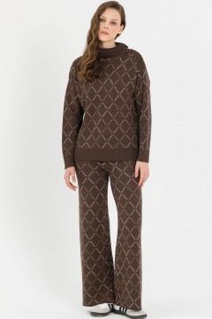 Брюки вязаные коричневого цвета 
