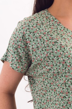 Блузка зелёная с цветочным принтом Braslava(фото5)