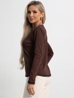 Блузка трикотажная в модном шоколадном цвете LT collection(фото6)